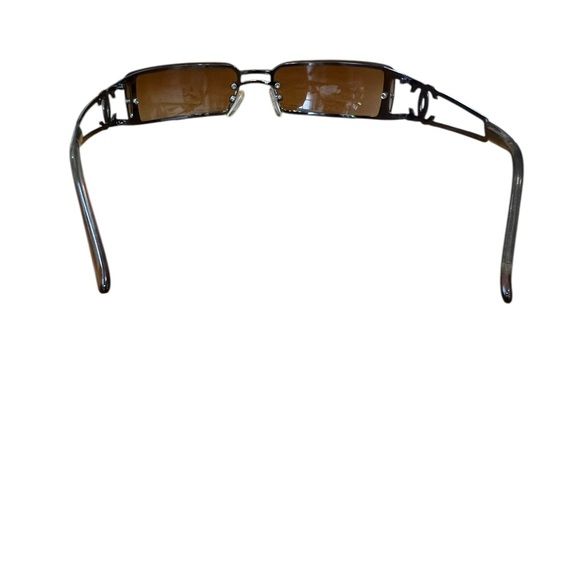 *RARE* CHANEL 4073 Y2K CC LOGO SILVER FRAME THIN AMBER LENS VINTAGE SUNGLASSES - Picture 8 of 11